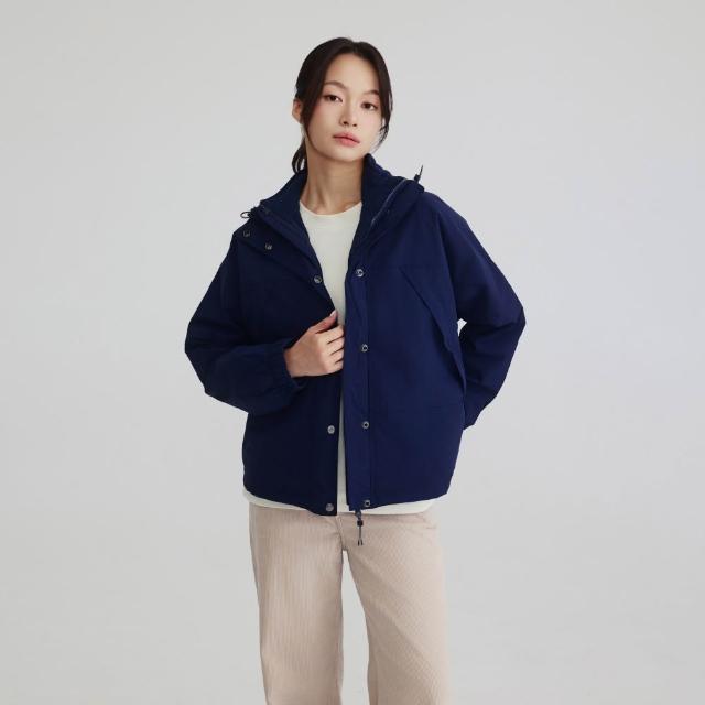 【Timberland 官方旗艦】女款藍色寬版Winnick防水三合一外套(A2R5M451)