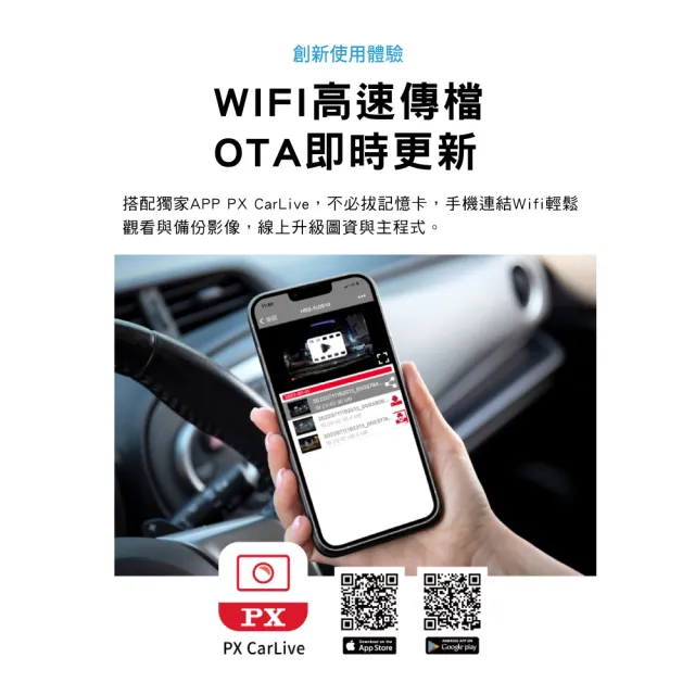 【PX 大通】3年保固Sony真HDR科技執法WIFI前後雙鏡頭三合一GPS汽車行車記錄器行車紀錄器(HR8 PRO)