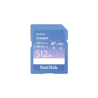 【SanDisk 晟碟】SanDisk CREATOR SD UHS-II 記憶卡 512GB(公司貨)