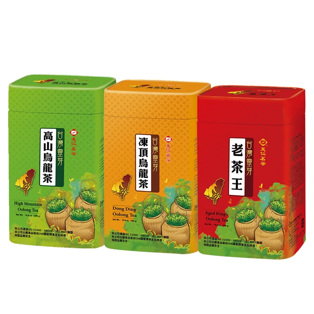 【天仁茗茶】台灣靈芽茶300g(高山烏龍茶/凍頂烏龍茶/老茶王)