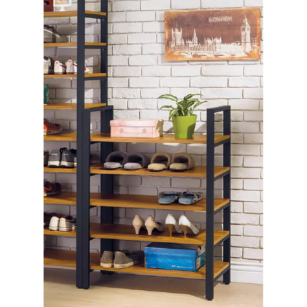 【ASSARI】工業風木心板鞋架(寬80x深34x高104cm)