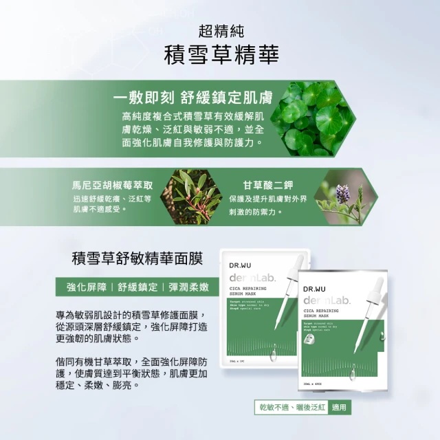 敏弱泛紅肌的消防員！DR.WU 積雪草舒敏精華面膜深度評測與推薦