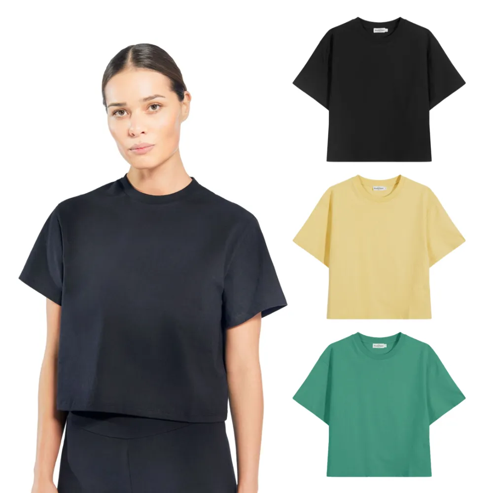 【Bread & Boxers】Crop Tee by Biderman 有機棉女用短身圓領T