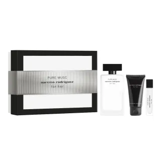 【NARCISO RODRIGUEZ】官方直營 for her 純粹繆思淡香精禮盒(淡香精50ml+小香7.5ml+身體乳50ml)