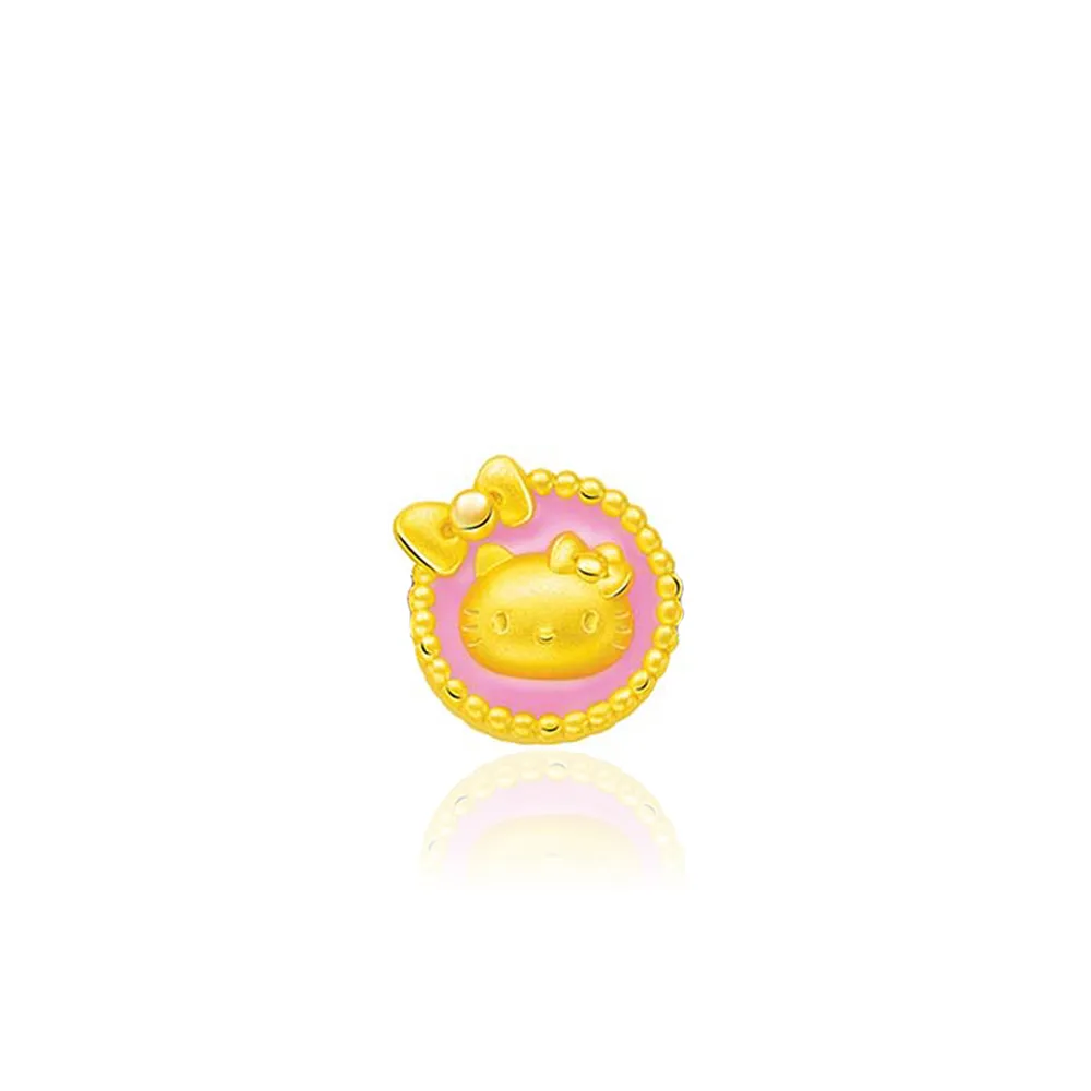 【Just Gold 鎮金店】Hello Kitty 圓臉蝴蝶結 黃金串珠