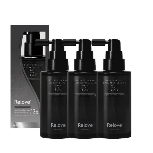 【Relove】黑泌12%養髮液100mlx3入組(韓國益髮黑泌 66種養髮胜 濃密增厚髮絲)