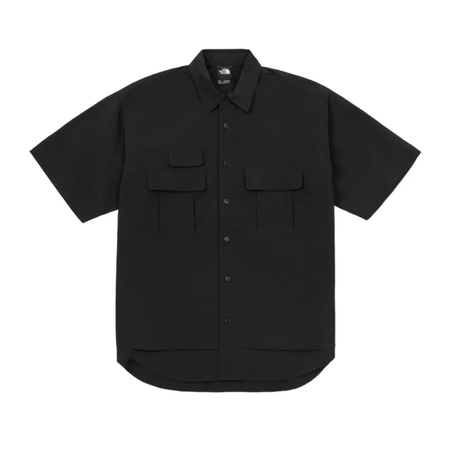 【The North Face】北面UE男款黑色COOLTOUCH觸膚涼感短袖襯衫｜8F6CJK3
