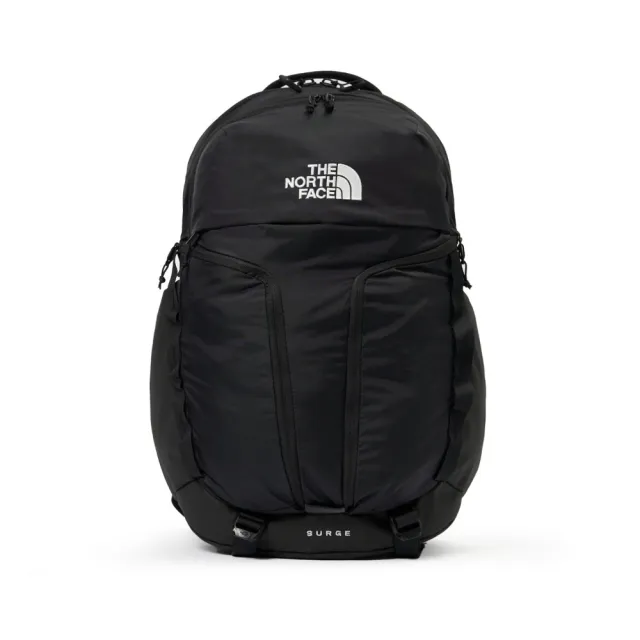 【The North Face】北面男女款黑色DWR防潑水舒適減壓休閒後背包|52SG4HF