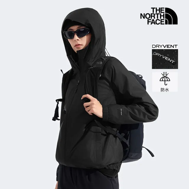 【The North Face】北面女款黑色DryVent防水透氣衝鋒衣|8EYGJK3(外套)