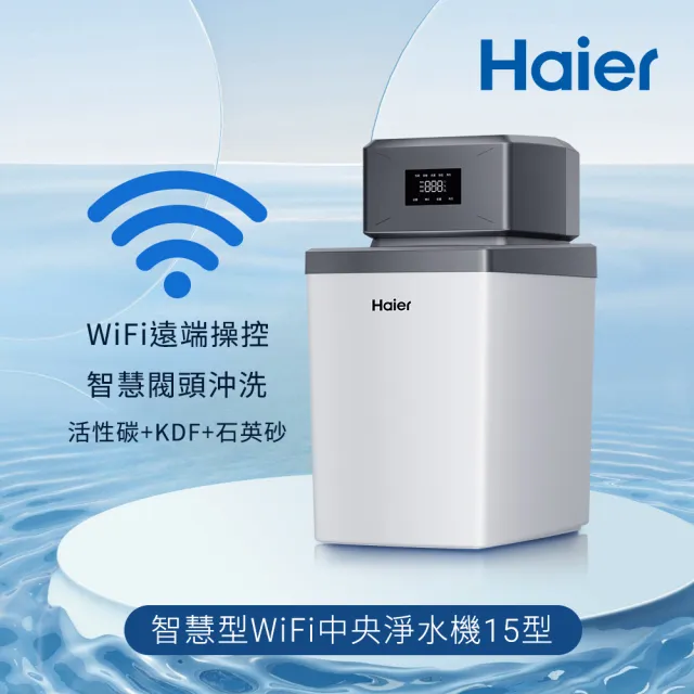 【Haier 海爾】全戶/全屋式 智慧型 WiFi中央淨水機 15型(HR-WP15-XHU1 不含安裝)