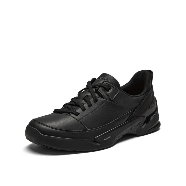 【Clarks】男鞋 輕鬆走-Tri Ease Lace男款真皮舒適緩震輕量休閒鞋 運動鞋 健走鞋(黑色)(CLM87338C)