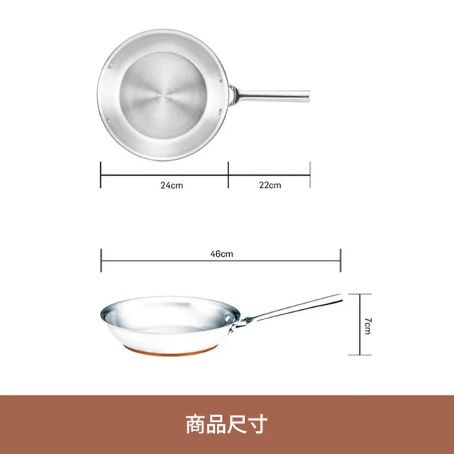 【MEYER 美亞】ESSTEELE意帝斯 Per Vita 銅鑽頂級不鏽鋼 24cm 平底鍋 (IH/電磁爐適用)