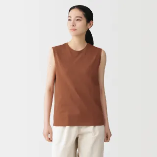 【MUJI 無印良品】女天竺無袖T恤(白色/灰色/黑色/磚紅)