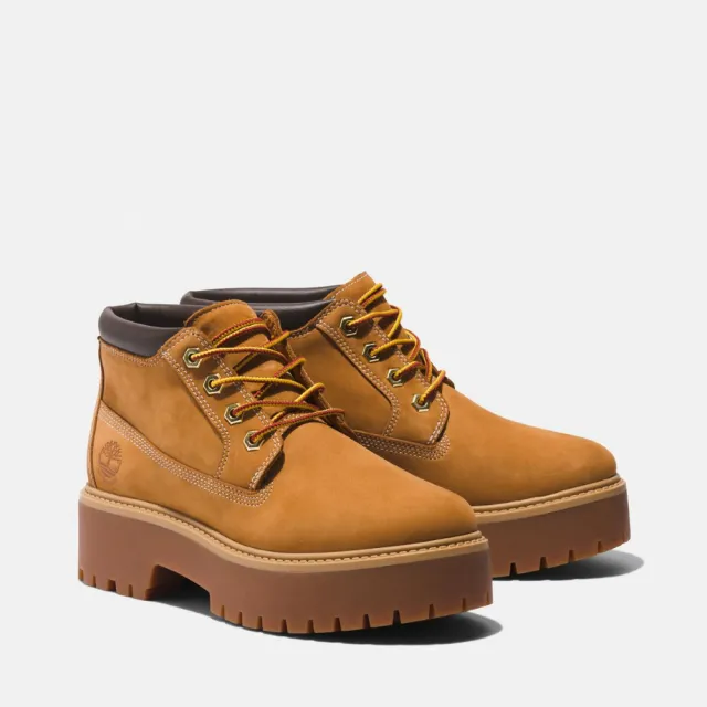 【Timberland】女款小麥色Stone Street防水厚底中筒靴(A5RF9231)