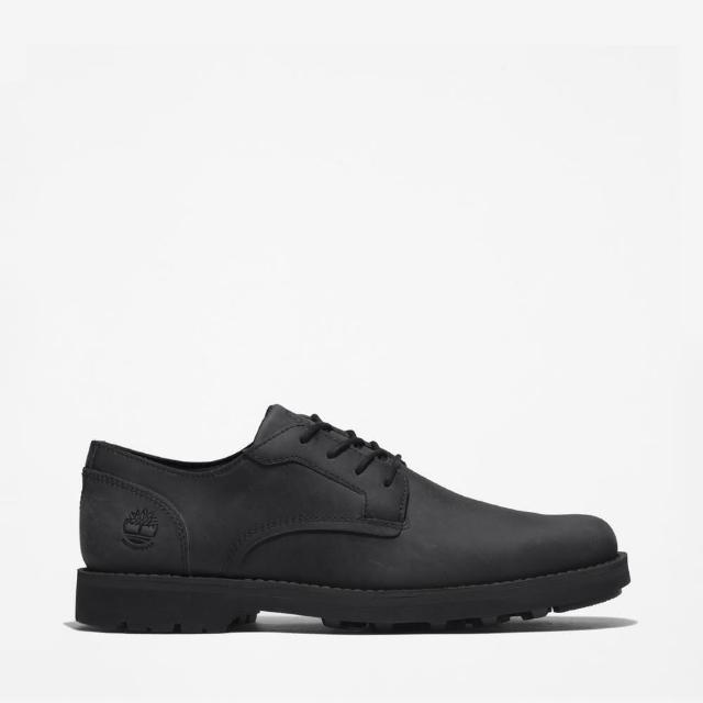【Timberland】男款黑色皮革防水休閒鞋(A5MJ8015)