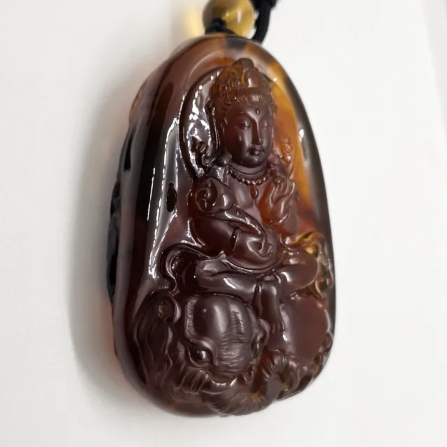 緬甸琥珀蜜蠟(普賢菩薩吊墜)
