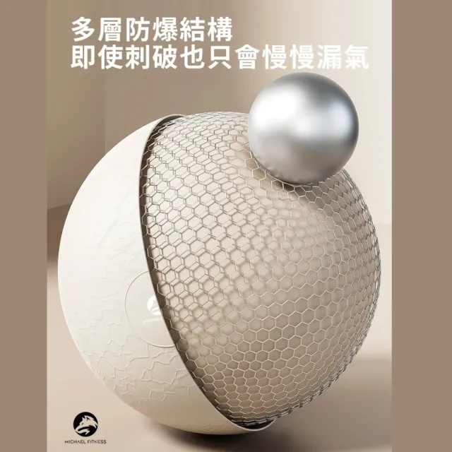 【Michael Fitness 麥克健身】加厚防爆瑜珈球 65cm M號 瑜珈球 抗力球 健身球 核心訓練 居家運動