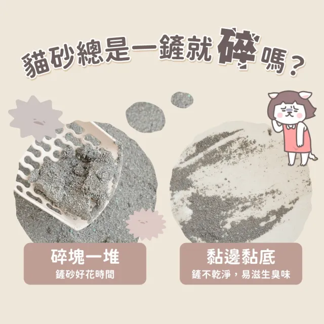 【超凝小姐】0黏底瞬效凝結木薯砂2.4kg-淡雅奶香6入組 (貓砂盆清潔/根除臭源/低粉塵/豆腐砂/木薯砂/貓砂)