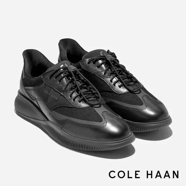 【Cole Haan】6.ZEROGRAND SNEAKERS 真皮休閒鞋 男款寬楦 黑色(C43977)