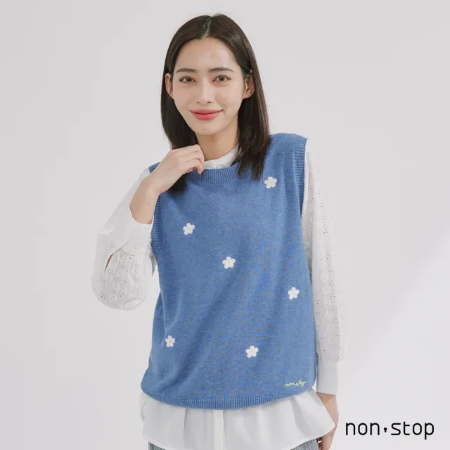【non-stop】花語刺繡針織背心-2色