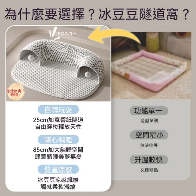 【匠俱】貓窩 85*60*23cm四季通用貓咪隧道（可拆洗貓玩具 大尺寸半封閉貓窩 安全感貓床 貓沙發 貓隧道）