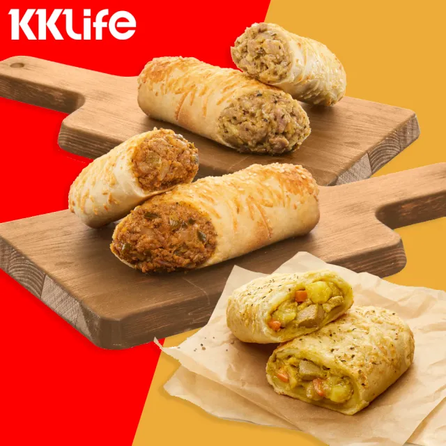 【KKLife】早餐組起司肉捲12條送鹹派6片(鹹派3片/袋;肉捲1條/包.早餐)