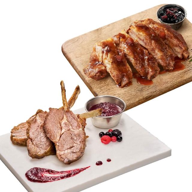 【KKLife】即享餐廳美味-醬烤肉排3盒(豬肋排515g/盒.戰斧豬排600g/盒.羊肩排310g/盒;烤肉;中秋.餐廳美味)