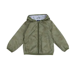 【Chicco】26SS童裝-峽谷探險-墨綠滿版恐龍連帽防風外套 C