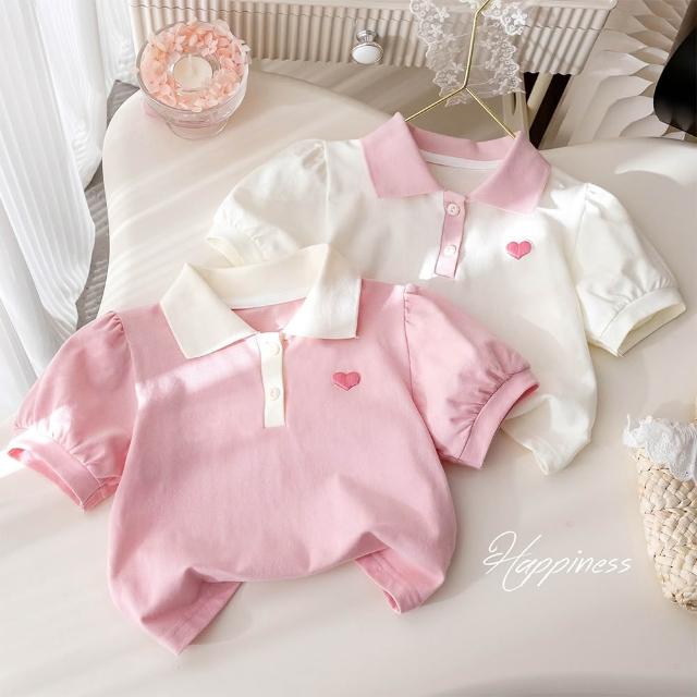 【時尚Baby】童裝女童短袖POLO衫上衣純棉春夏t恤(兒童春夏上衣可愛休閒上衣)