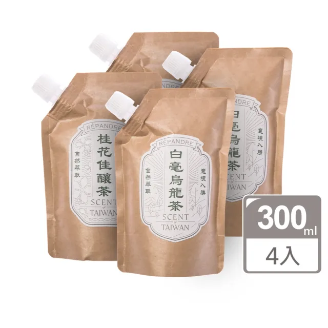 【hoi!LAB】任選4件超值組台灣茶香氛精油擴香補充包300ml(多款味道可選)