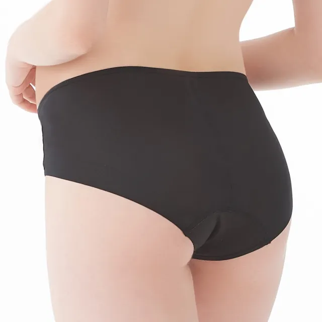 【Gennies 奇妮】哺乳內衣褲成套 牛奶紗深V軟鋼圈內衣 中腰內褲(孕婦內衣 上開扣 孕婦內褲 黑 A38B62)