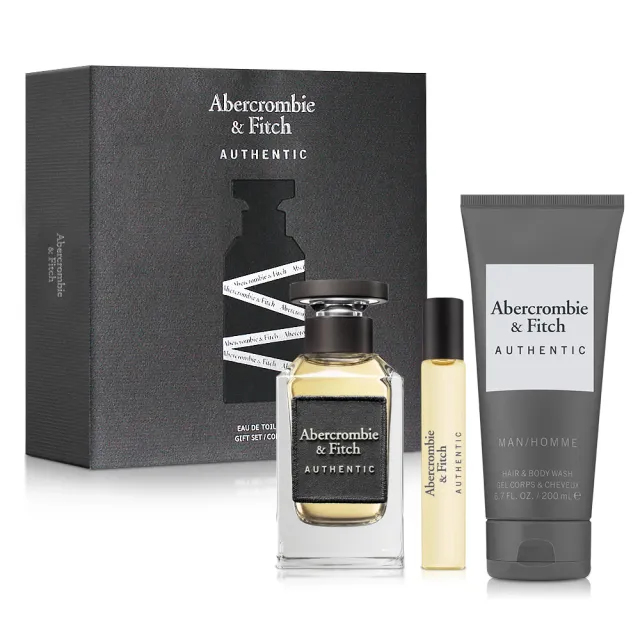 【Abercrombie & Fitch】真我男性淡香水禮盒-淡香水100ml+小香15ml+洗髮沐浴膠200ml