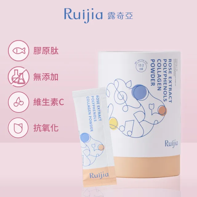 【RUIJIA 露奇亞】玫瑰萃取膠原蛋白粉 (30包/罐)-單入(自拍不用美顏)
