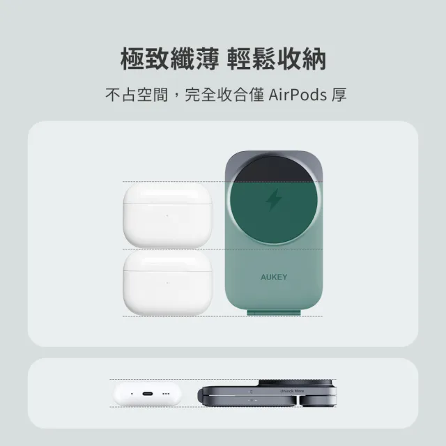 【AUKEY】LC-MC312 MagFusion Z Qi2 三合一磁吸折疊式旅行無線充電器(全台首款 雙重認證)