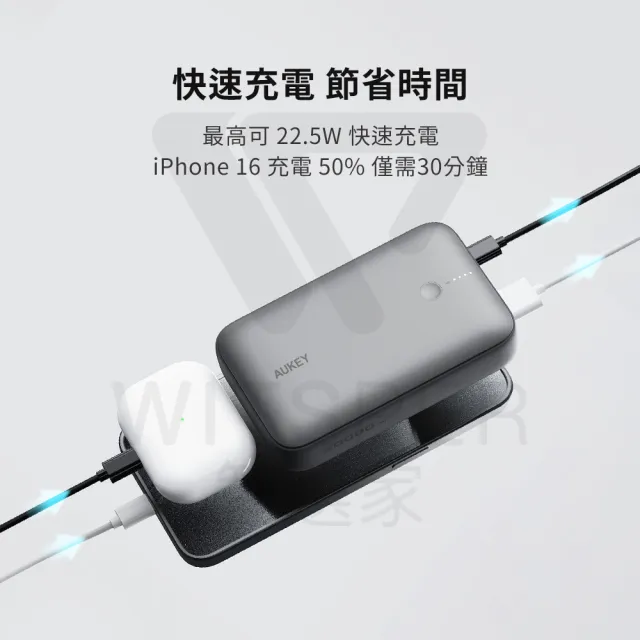 【AUKEY】CUBIE PB-Y57 20000mAh PD快充行動電源  22.5W/具Wh標示(一機在手 電力無窮)