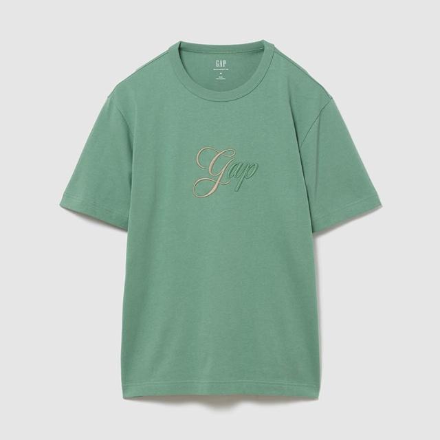 【GAP】厚磅同色系 Gap Logo T 恤-極光綠(895178)