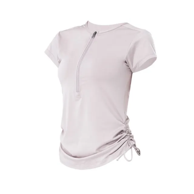 【米蘭精品】雙11優惠 女☆短袖運動服T恤瑜珈服親膚透氣速乾瑜伽服運動上衣跑步修身顯瘦(收腰5色t1ld2)