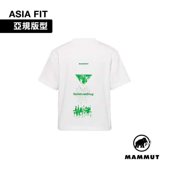 【Mammut 長毛象】Mammut Base Cropped T-Shirt AF Glacier W 有機棉短版短袖T恤 白色 女款 #1017-07470