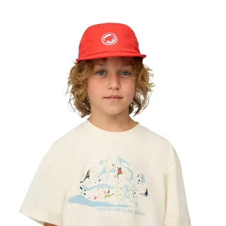 【Mammut 長毛象】Five Panels Cap Kids 防曬有機棉棒球帽 經典紅 兒童款 #1191-02190