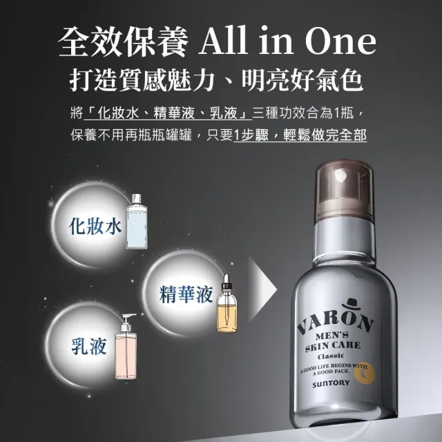 【Suntory 三得利官方直營】汎倫  紳士多效活顏精華 輕透版(120mlX2罐)