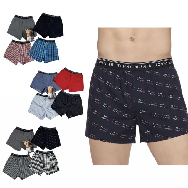 【TOMMY HILFIGER】男內褲 四件組 盒裝 四角褲 湯米 純棉 內褲 平口內褲 透氣內褲 寬鬆 透氣 @1790
