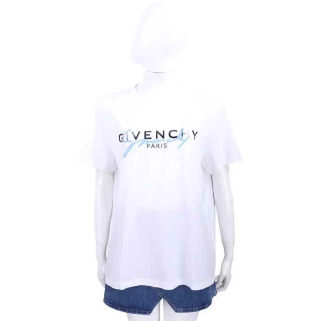 【GIVENCHY 紀梵希】刺繡字母徽標白色短袖TEE T恤