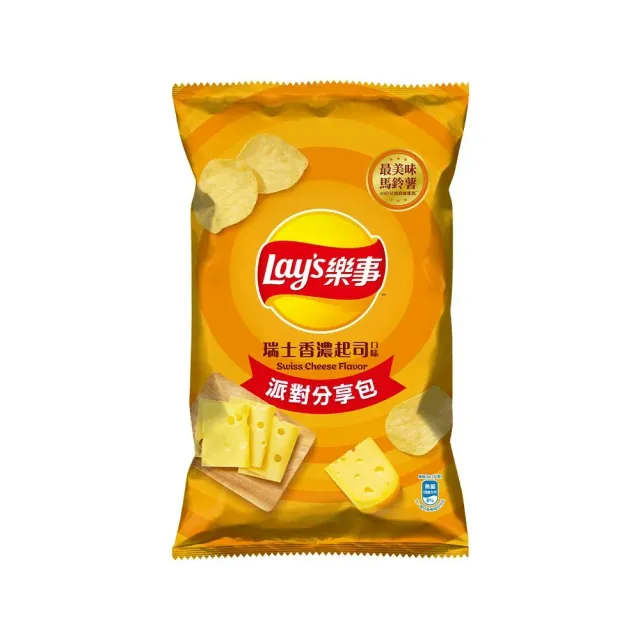 【Lay’s 樂事】樂事派對分享包系列X2包(經典原味/岩燒海苔/香濃起司)