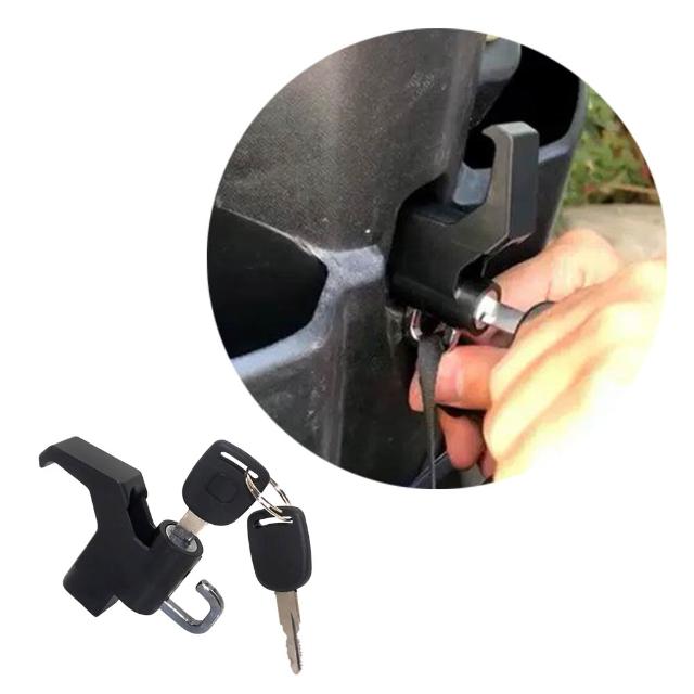 【kurumapop】機車二合一雙掛勾鎖 安全帽掛勾 機車掛鉤 自行車掛鉤鎖 鑰匙鎖頭 摩托車前置掛鉤