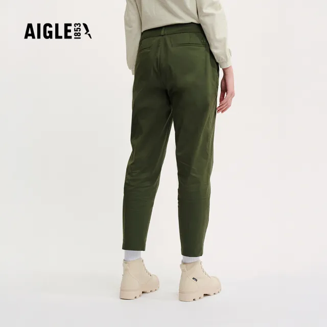 【AIGLE】女 快乾彈性九分褲｜AG-4P228A080 軍綠(coolmax 吸濕排汗 快乾 彈性褲)