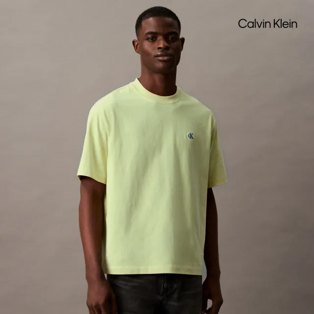 【CALVIN KLEIN】官方旗艦館CK Calvin Logo 圓領上衣_黃色