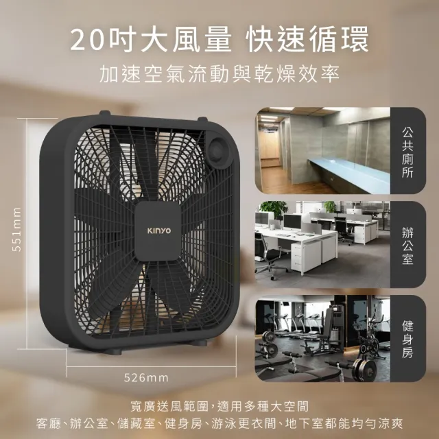 【KINYO】20吋機械箱扇 CCF-2100 循環扇 電風扇 涼風扇 落地風扇 箱扇 窗扇 20吋風扇