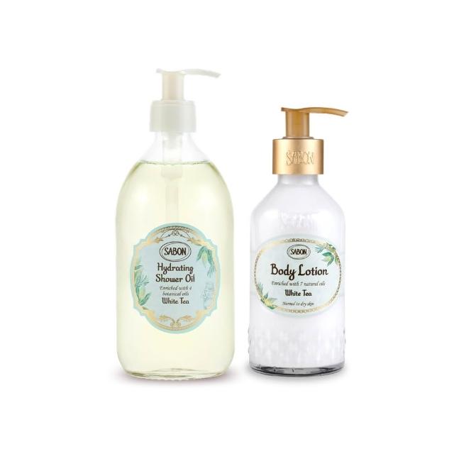 【SABON】官方直營 沐浴修護保養組(輕潤沐浴油500ml+圓瓶身體乳液200ml)