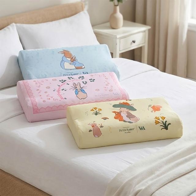 【PETER RABBIT 比得兔】60支天絲護頸乳膠兒童枕1入-任選(乳膠枕/工學枕/枕頭/比得兔與V&A博物館)