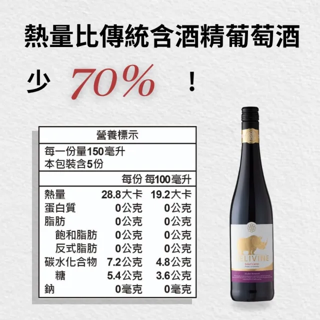 【DELIVINE 德易喝】精選無酒精紅酒 750ml × 1入(風味飲・犀牛・零酒精・葡萄酒脫醇)